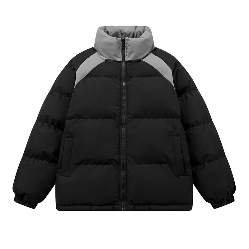 Women's Colour Block Winter Jacket in Black