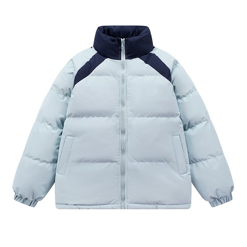 Women's Colour Block Winter Jacket in Light Blue
