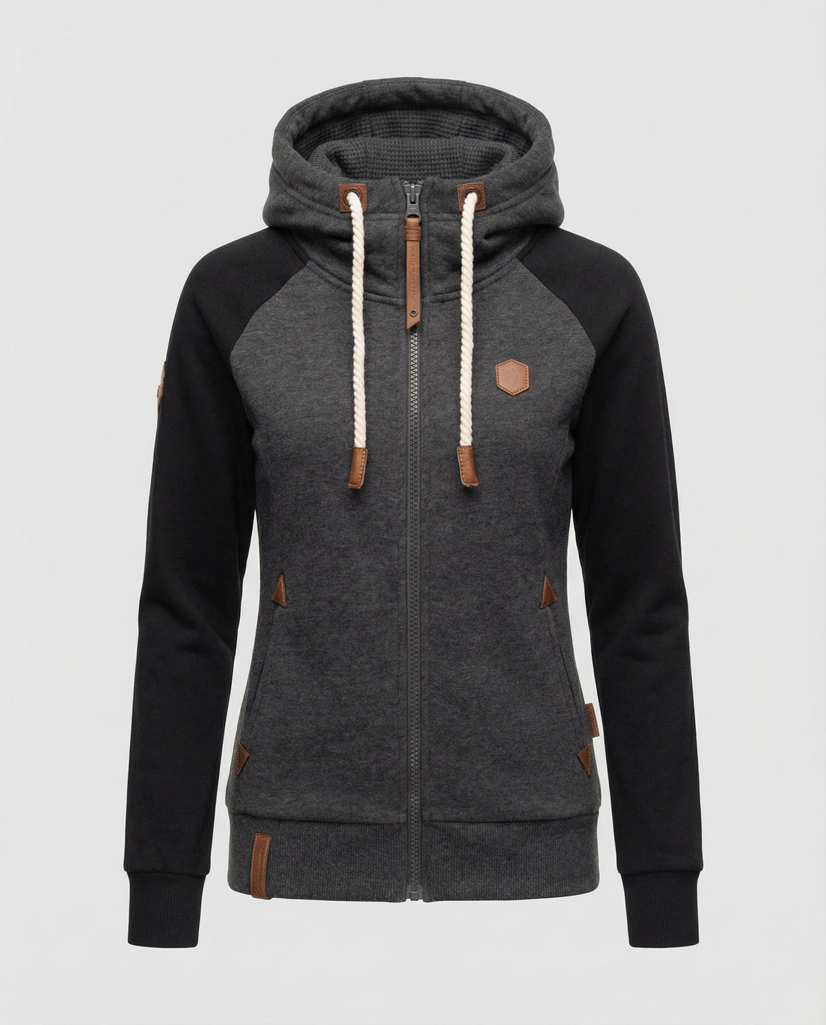 Women's Colour Block Zip Hoodie