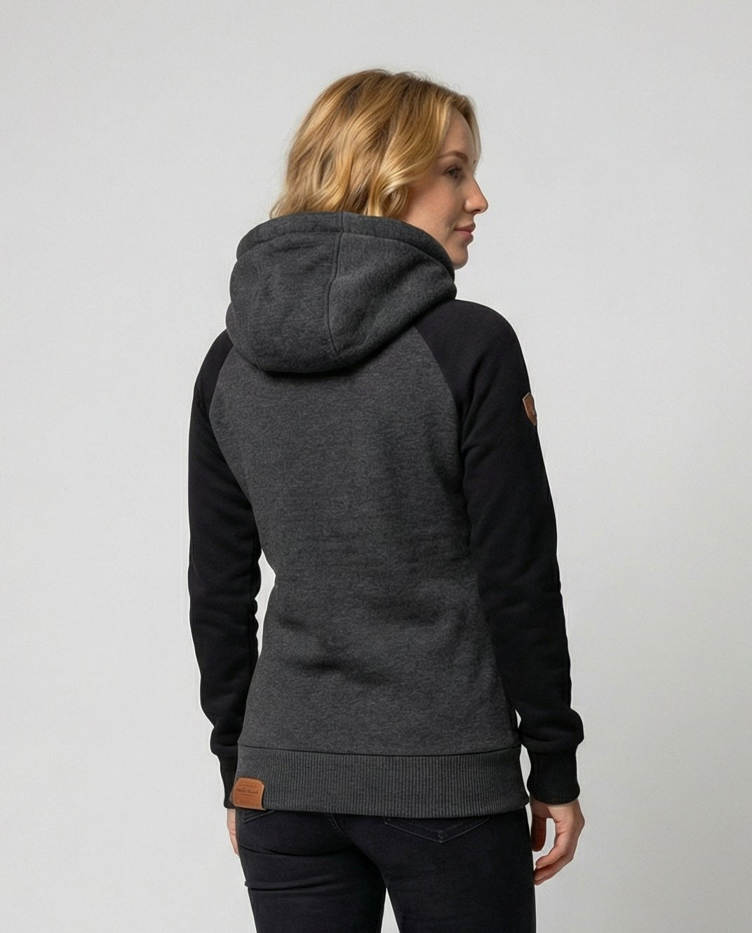 Women's Colour Block Zip Hoodie