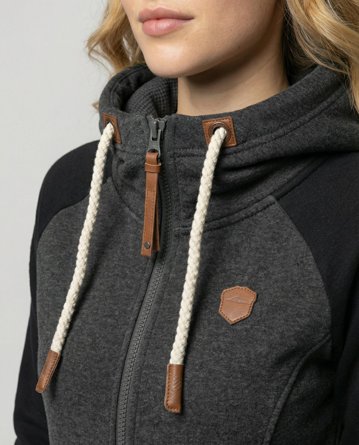 Women's Colour Block Zip Hoodie