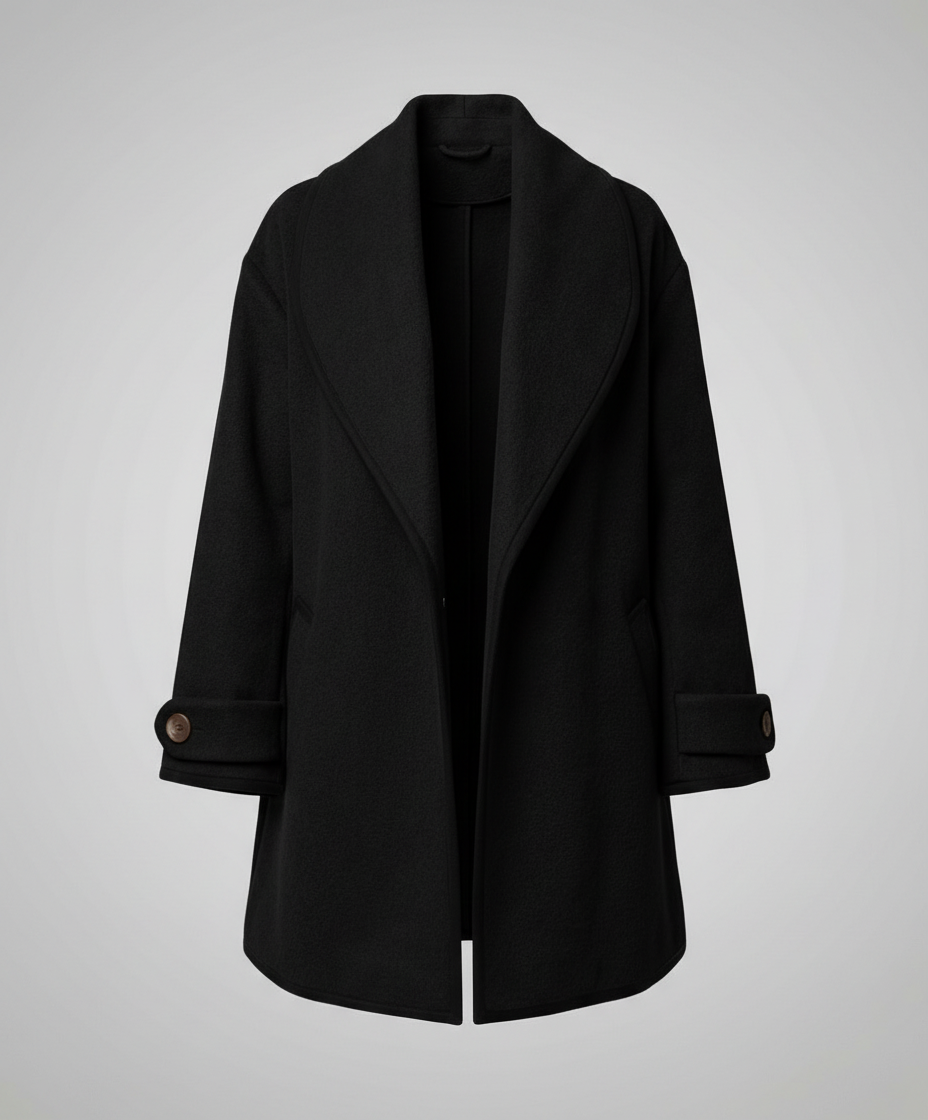 Women's Contrast Trim Winter Jacket in Black
