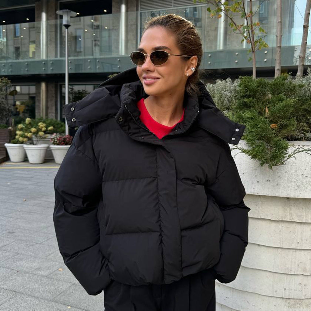 Women's Cropped Puffer Winter Jacket