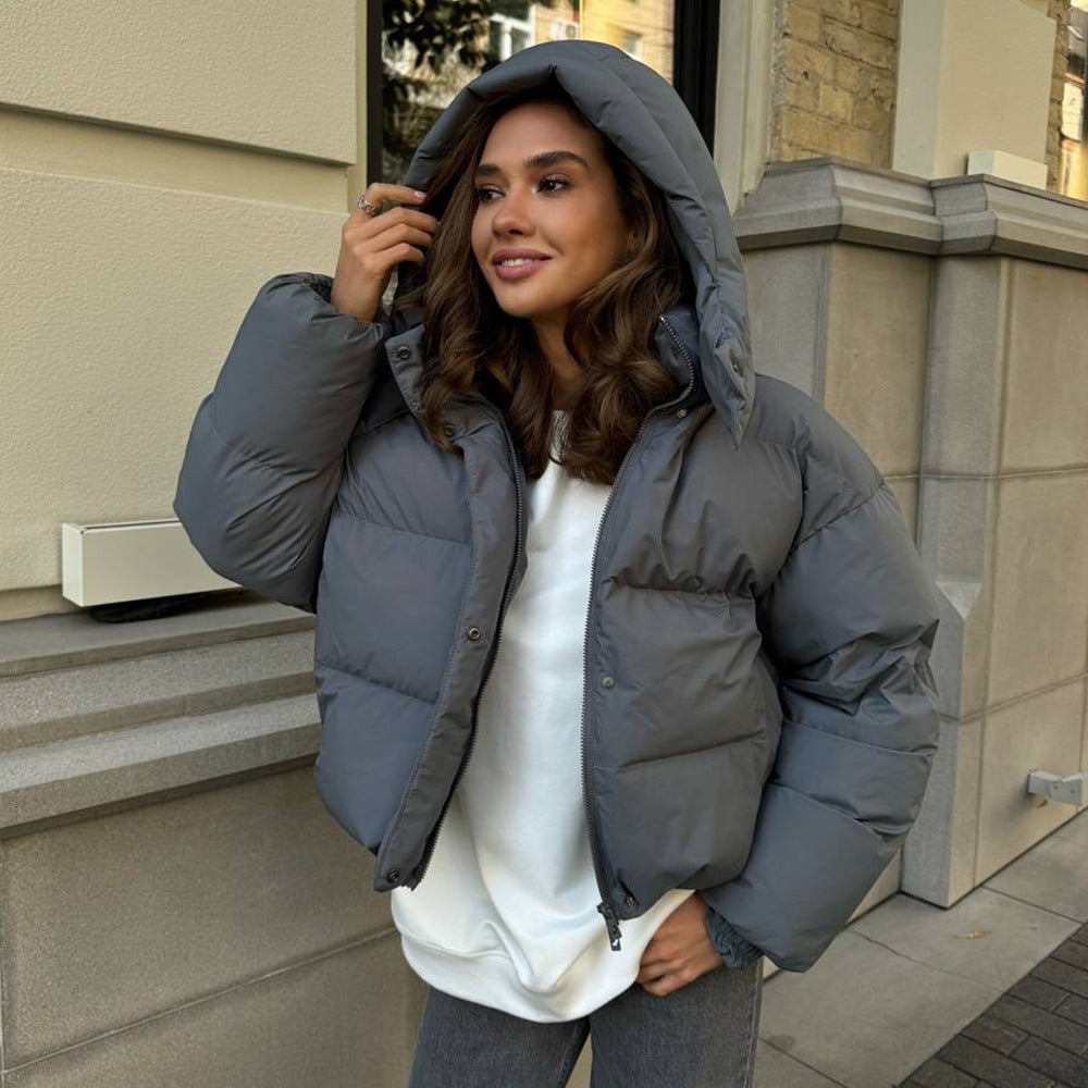 Women's Cropped Puffer Winter Jacket