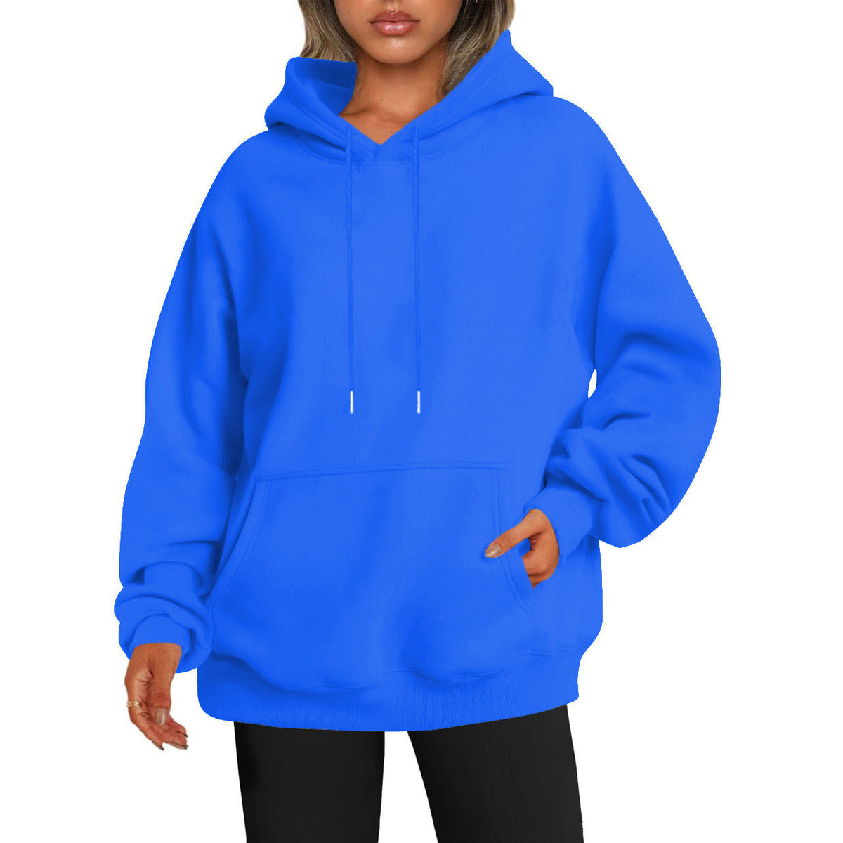 Women's Extended Hem Hoodie in Blue