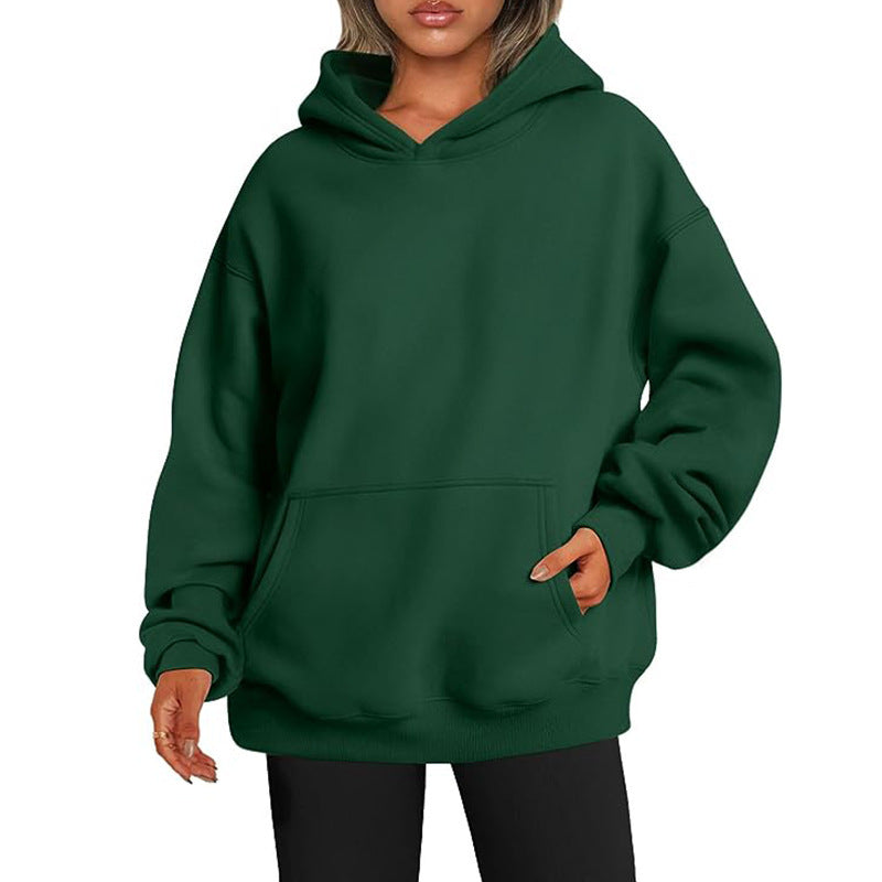 Women's Extended Hem Hoodie in Green