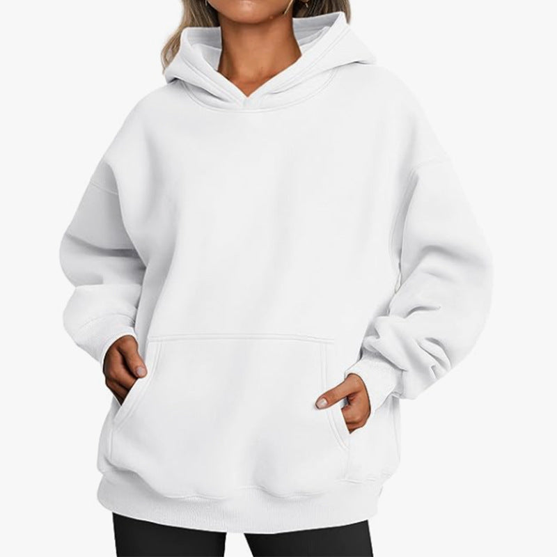Women's Extended Hem Hoodie in White