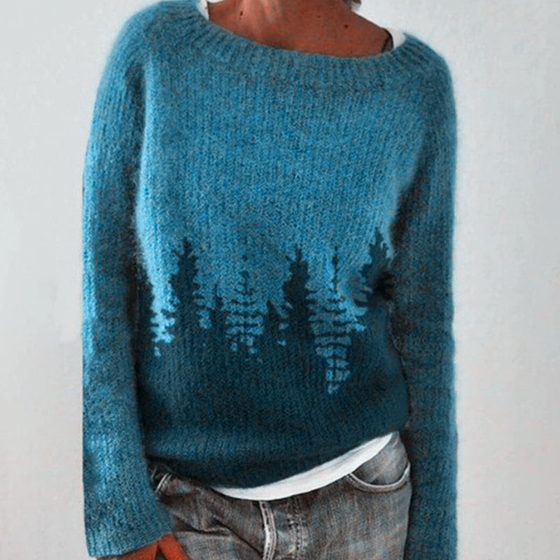 Women's Fair Isle Knit Sweater in Blue