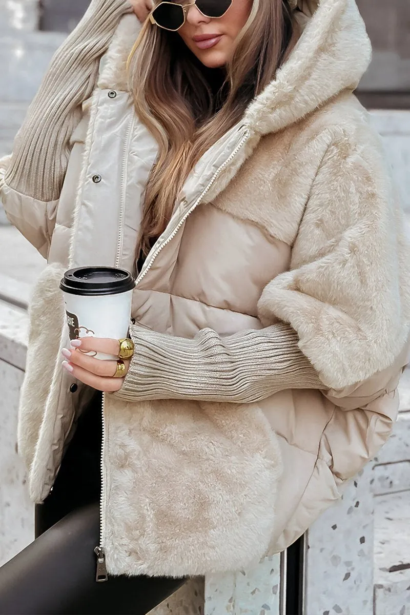 Women's Faux Fur Hooded Puffer Jacket