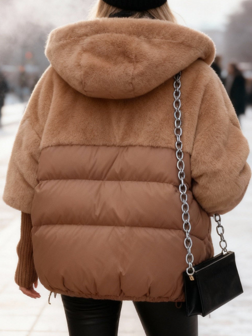 Women's Faux Fur Hooded Puffer Jacket