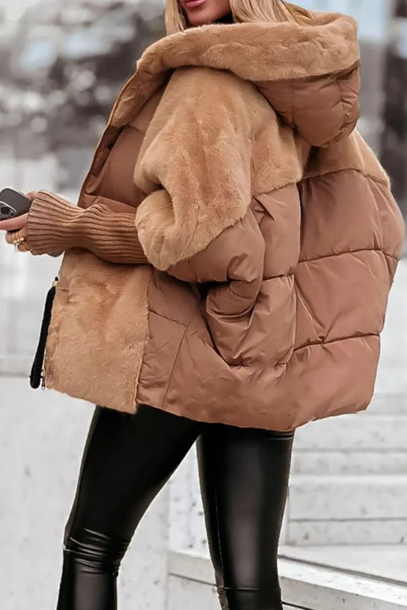 Women's Faux Fur Hooded Puffer Jacket