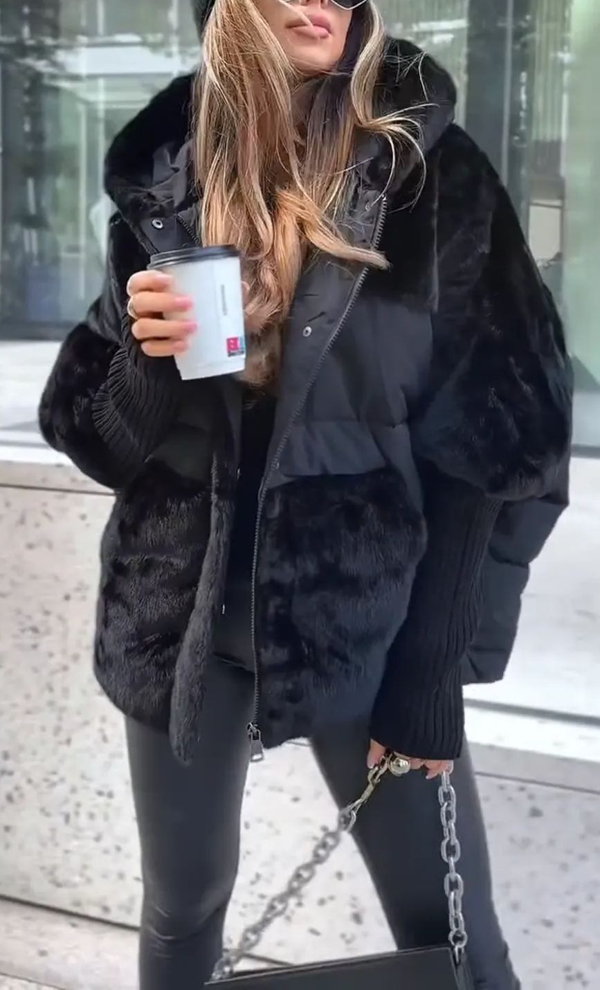 Women's Faux Fur Hooded Puffer Jacket