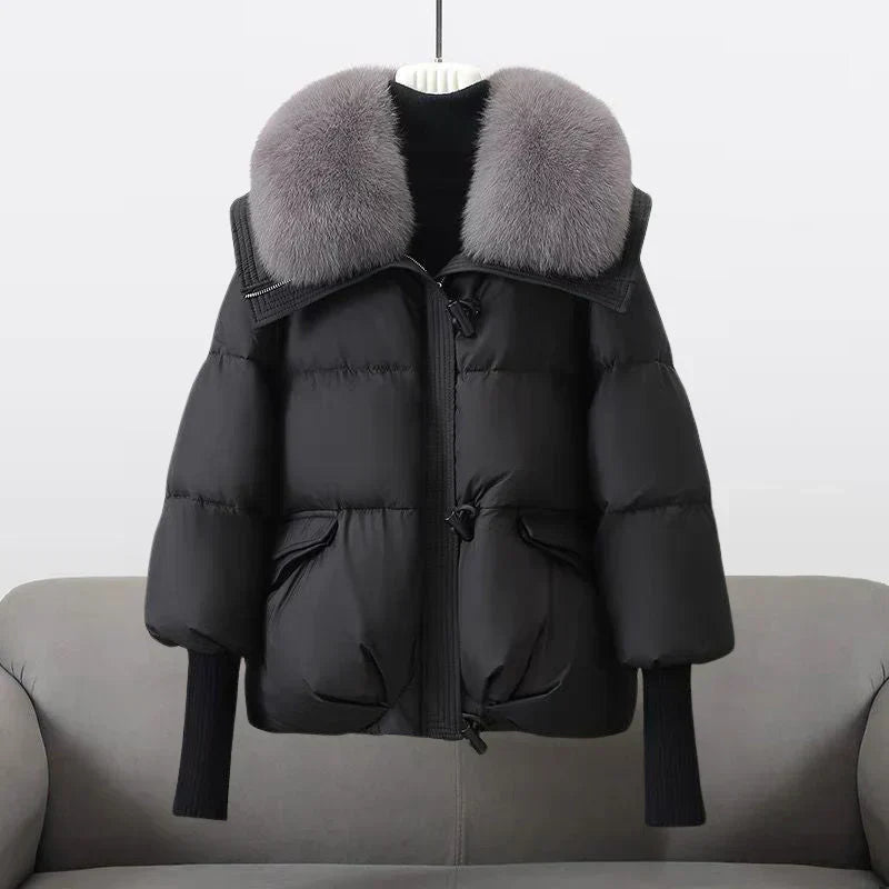 Women's Faux Fur Winter Coat in Black