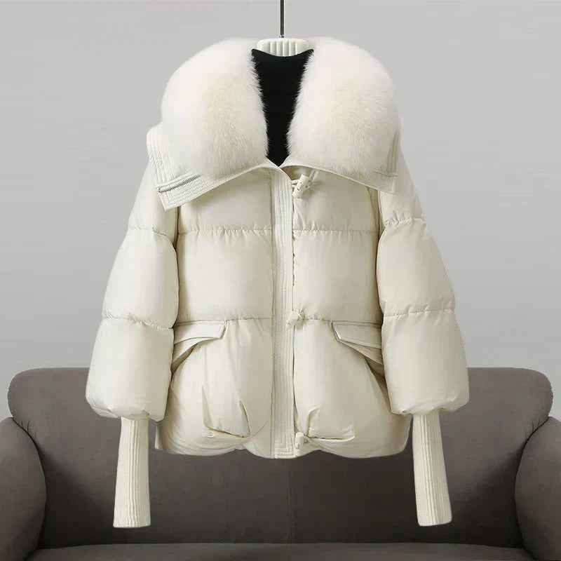 Women's Faux Fur Winter Coat in White