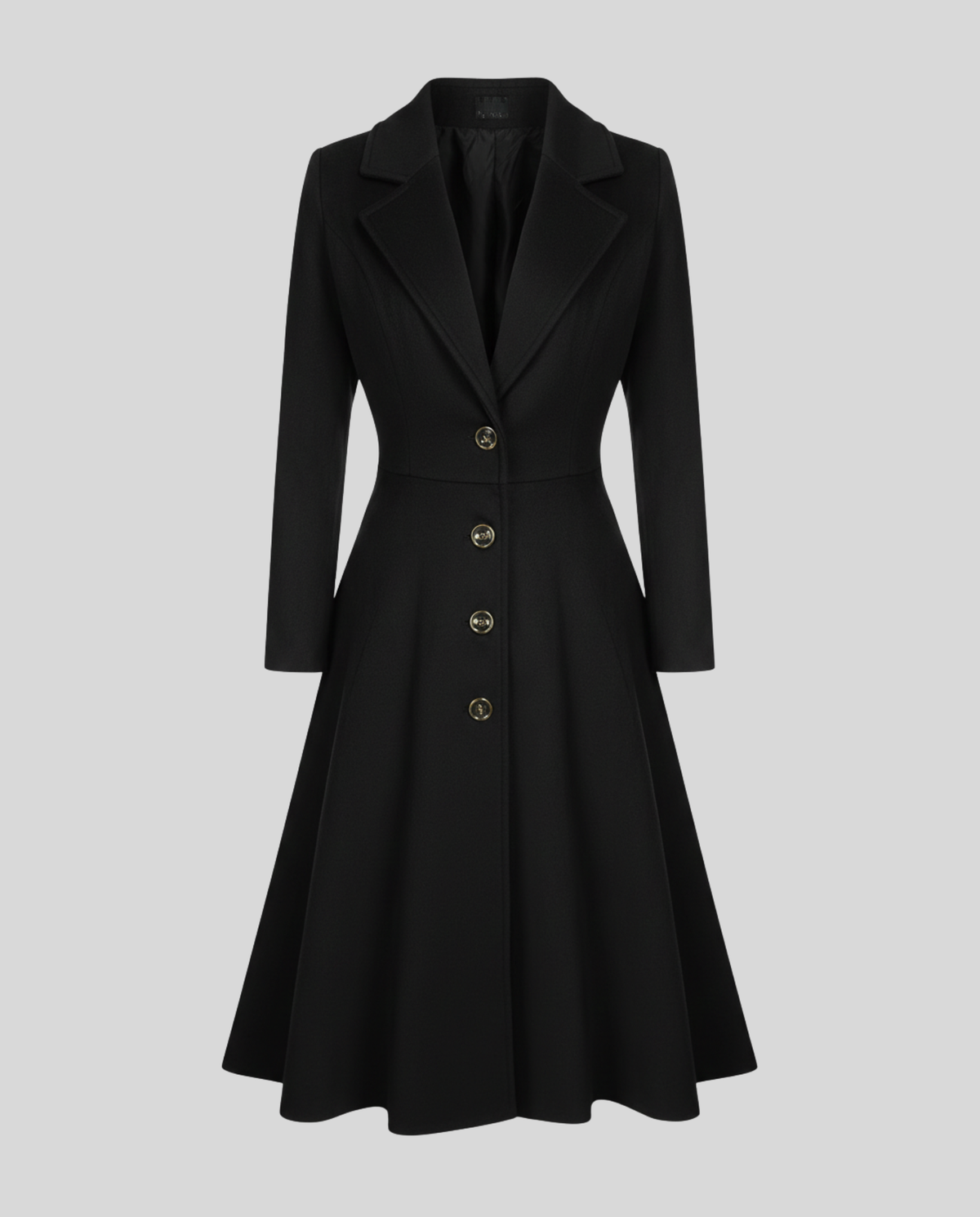 Women's Fit And Flare Coat in Black