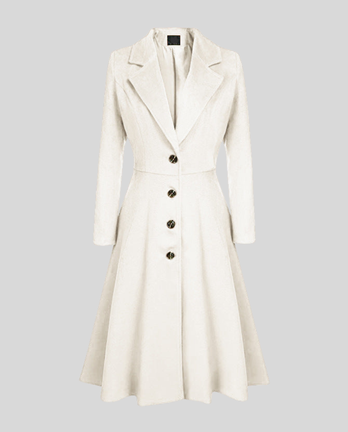 Women's Fit And Flare Coat in Cream