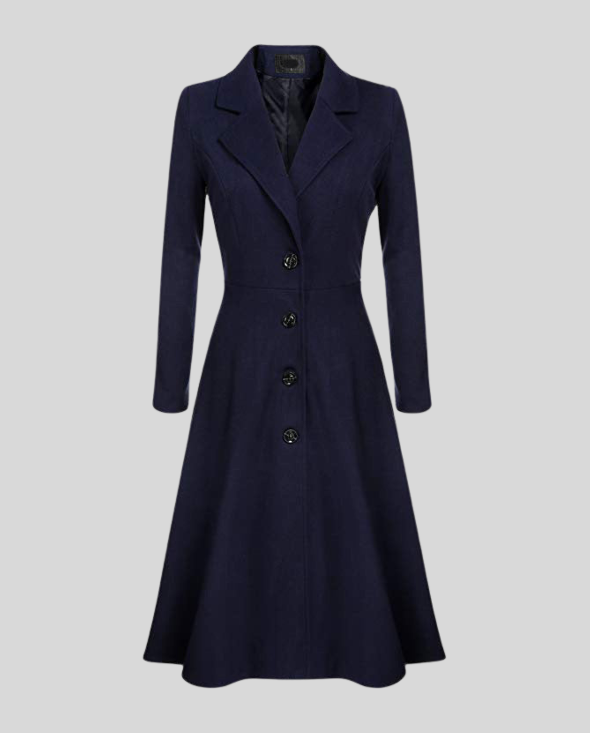 Women's Fit And Flare Coat in Navy
