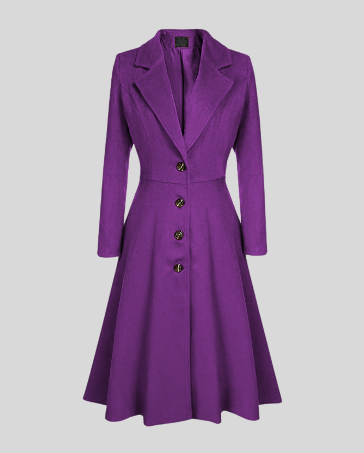Women's Fit And Flare Coat in Purple