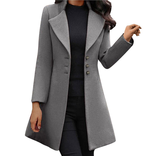 Women's Fitted Tailored Coat in Grey