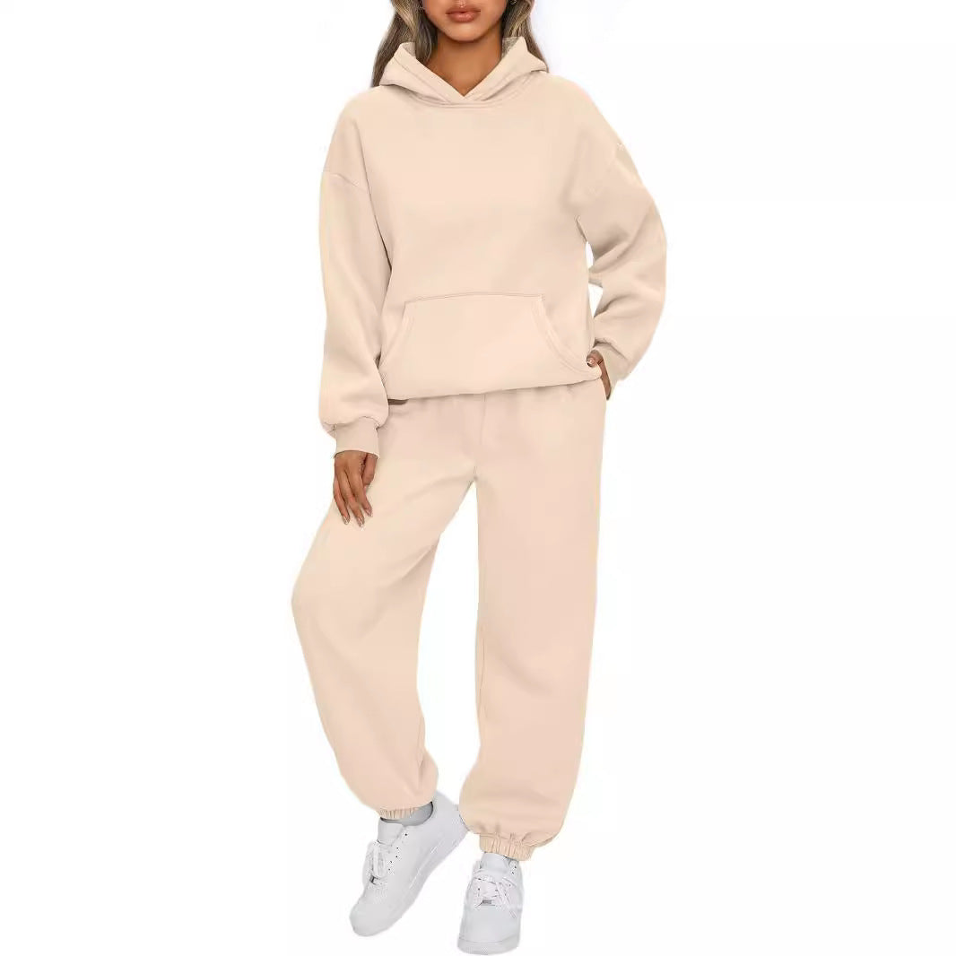 Women's Fleece Hoodie & Jogger Set in Sand