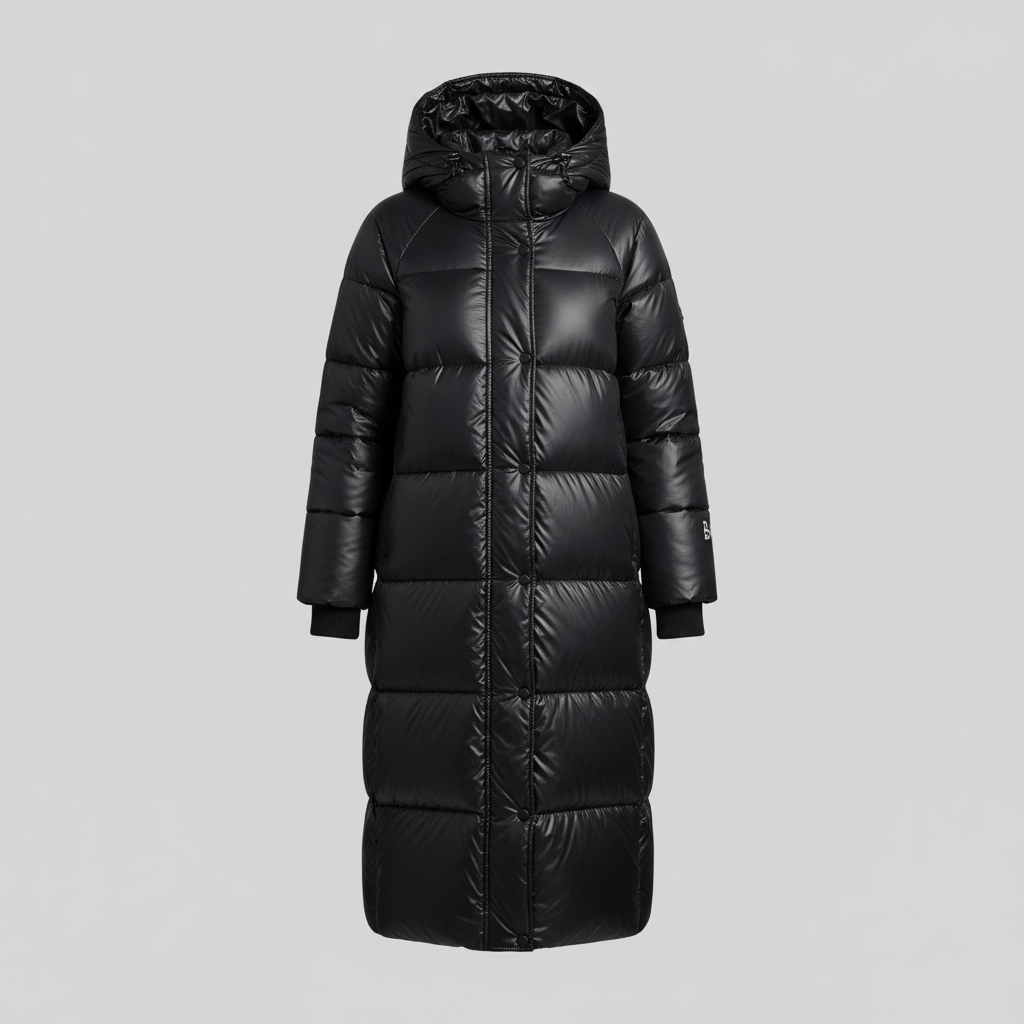 Women's Glossy Long Puffer Winter Jacket