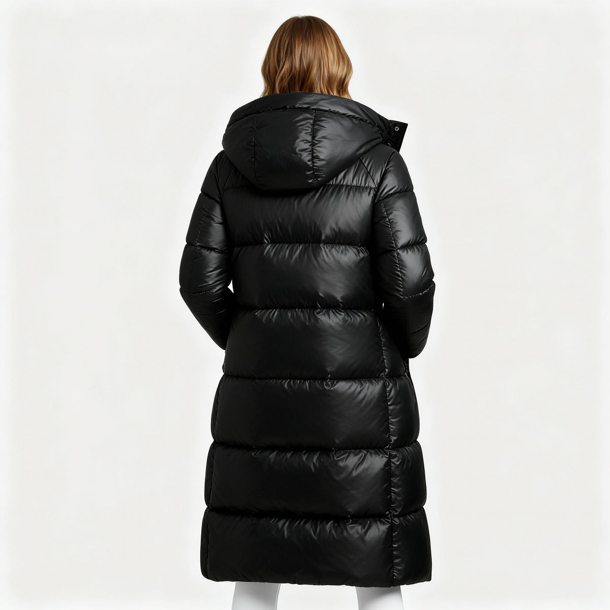 Women's Glossy Long Puffer Winter Jacket