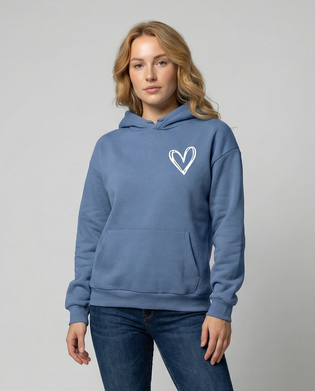 Women's Heart Print Hoodie