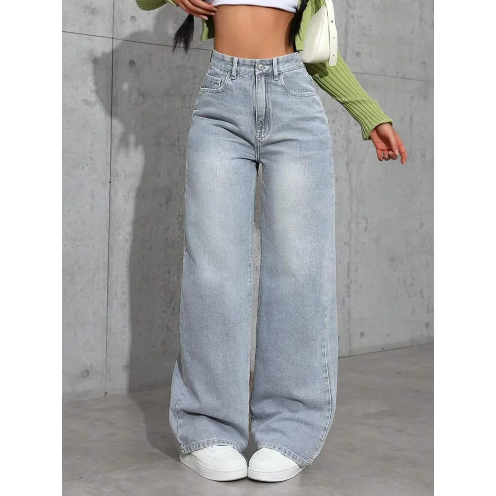 Women's High Waist Baggy Jeans with Relaxed Fit
