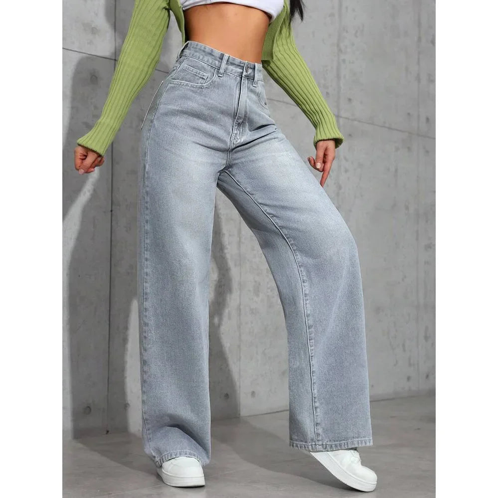 Women's High Waist Baggy Jeans with Relaxed Fit