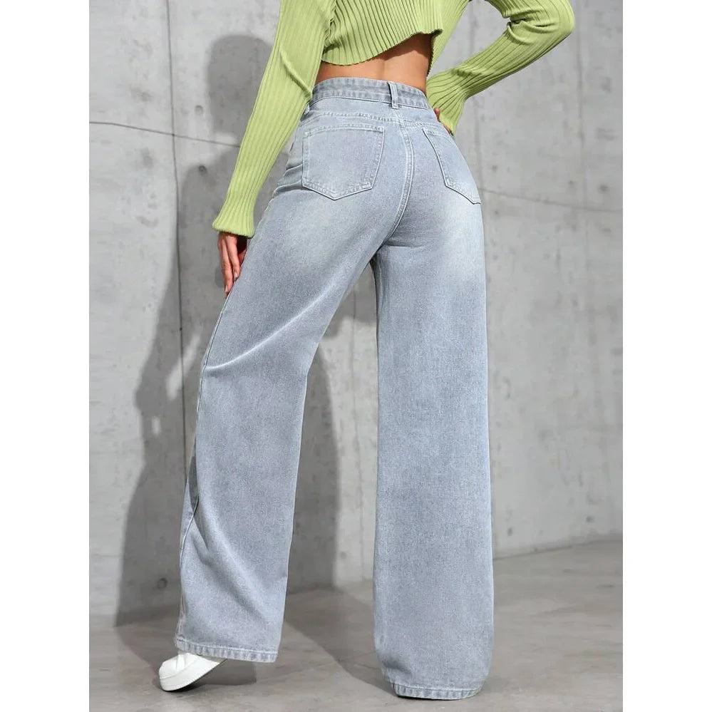 Women's High Waist Baggy Jeans with Relaxed Fit