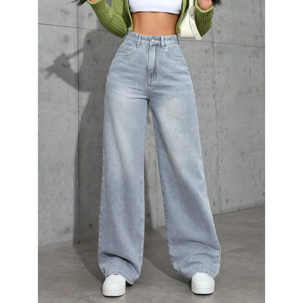 Women's High Waist Baggy Jeans with Relaxed Fit