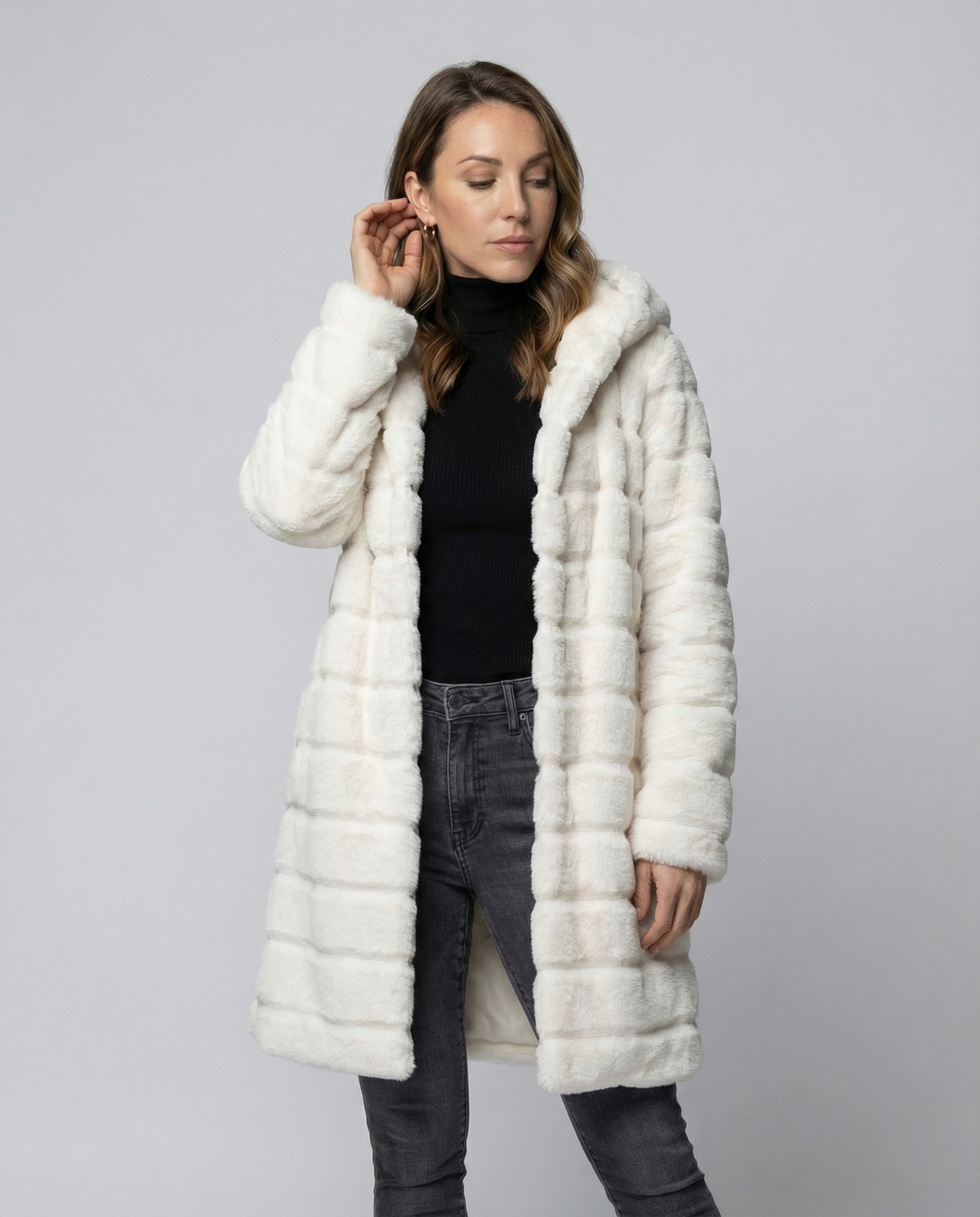Women's Hooded Faux Fur Winter Jacket