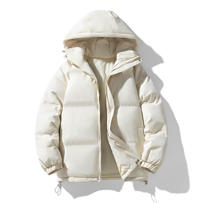 Women's Hooded Puffer Winter Jacket in Cream