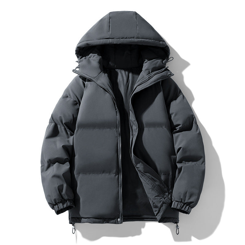 Women's Hooded Puffer Winter Jacket in Dark Grey