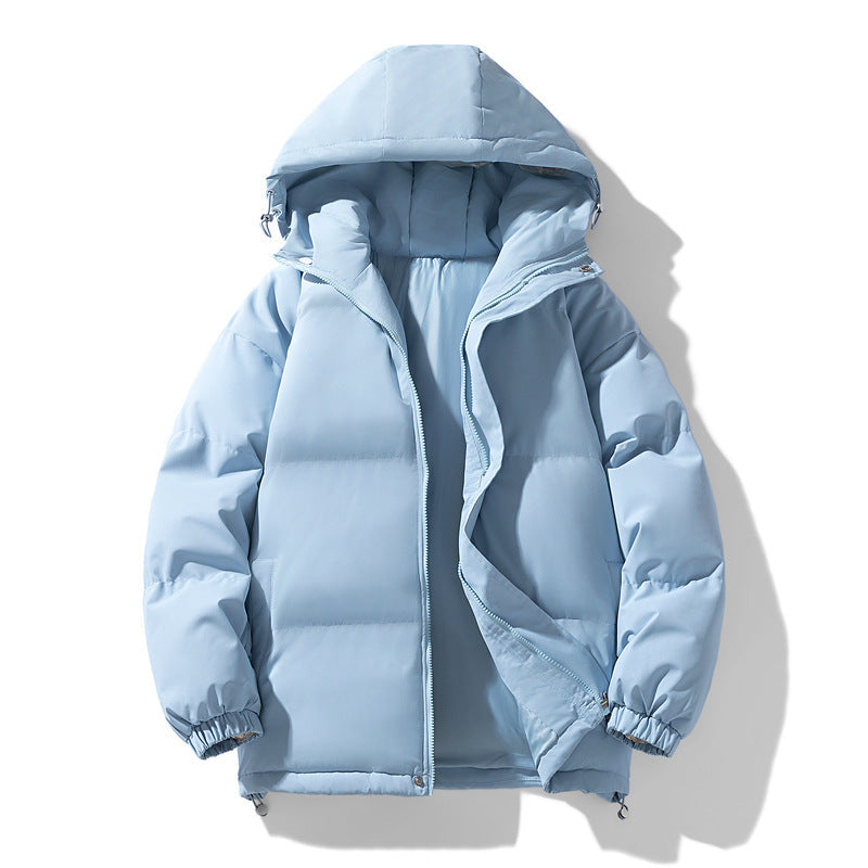 Women's Hooded Puffer Winter Jacket in Light Blue