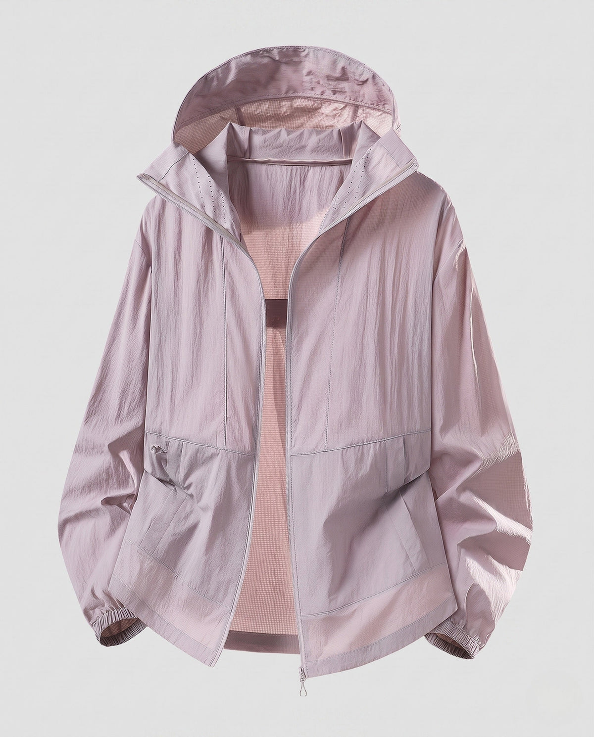 Women's Hooded Zip Jacket in Dusty Pink