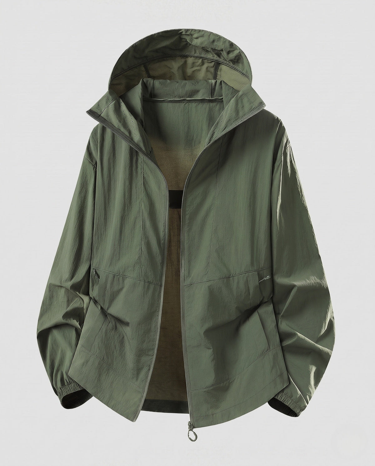 Women's Hooded Zip Jacket in Olive Green