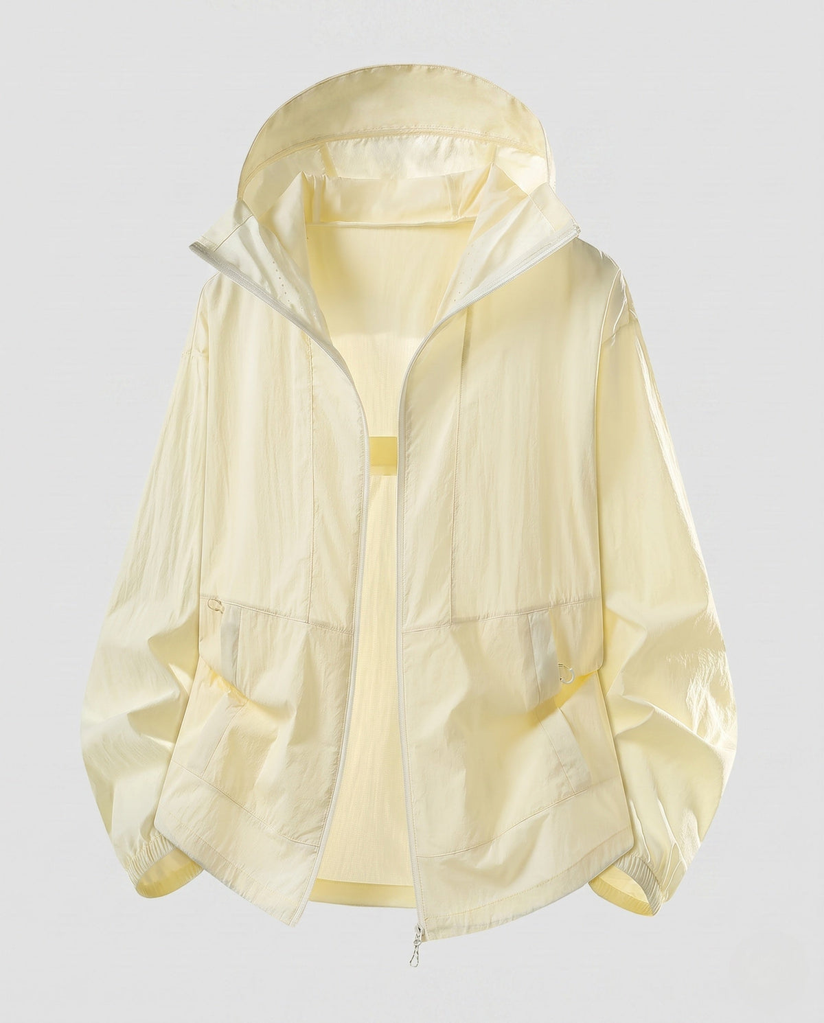 Women's Hooded Zip Jacket in Pale Yellow