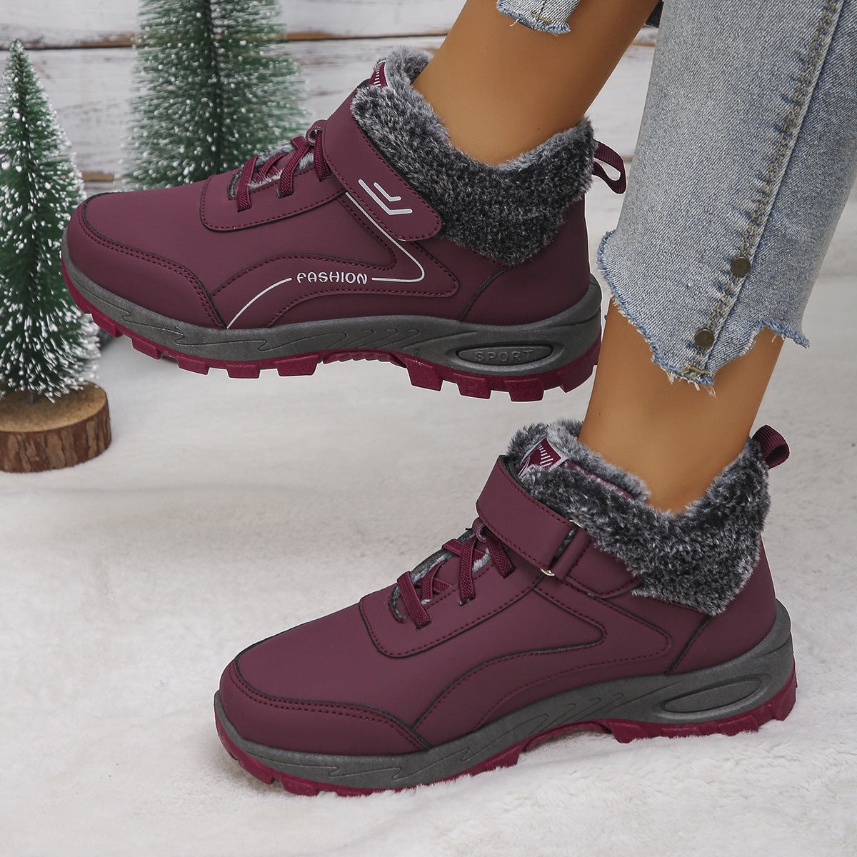 Women's Lace Up Trainer Winter Boots