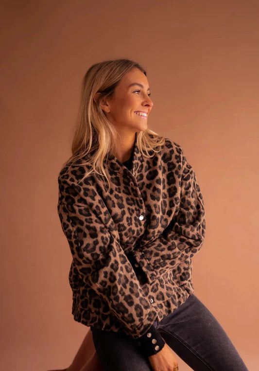 Women's Leopard Print Bomber Jacket