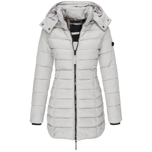Women's Long Hooded Padded Parka Coat for Winter