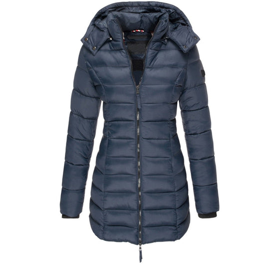 Women's Long Hooded Padded Parka Coat for Winter