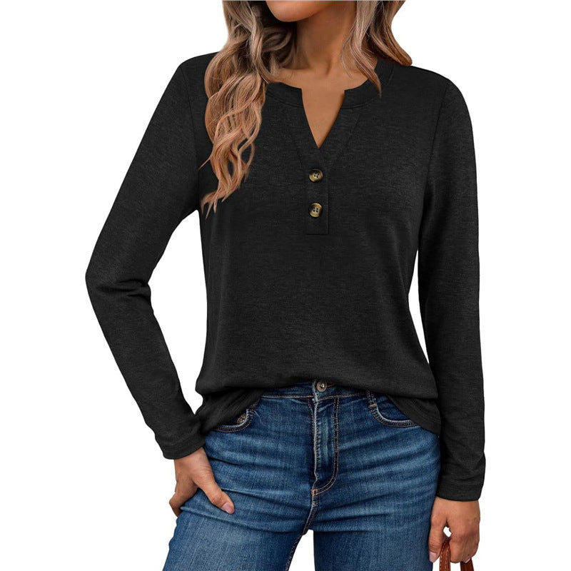 Women's Long Sleeve T Shirt in Black