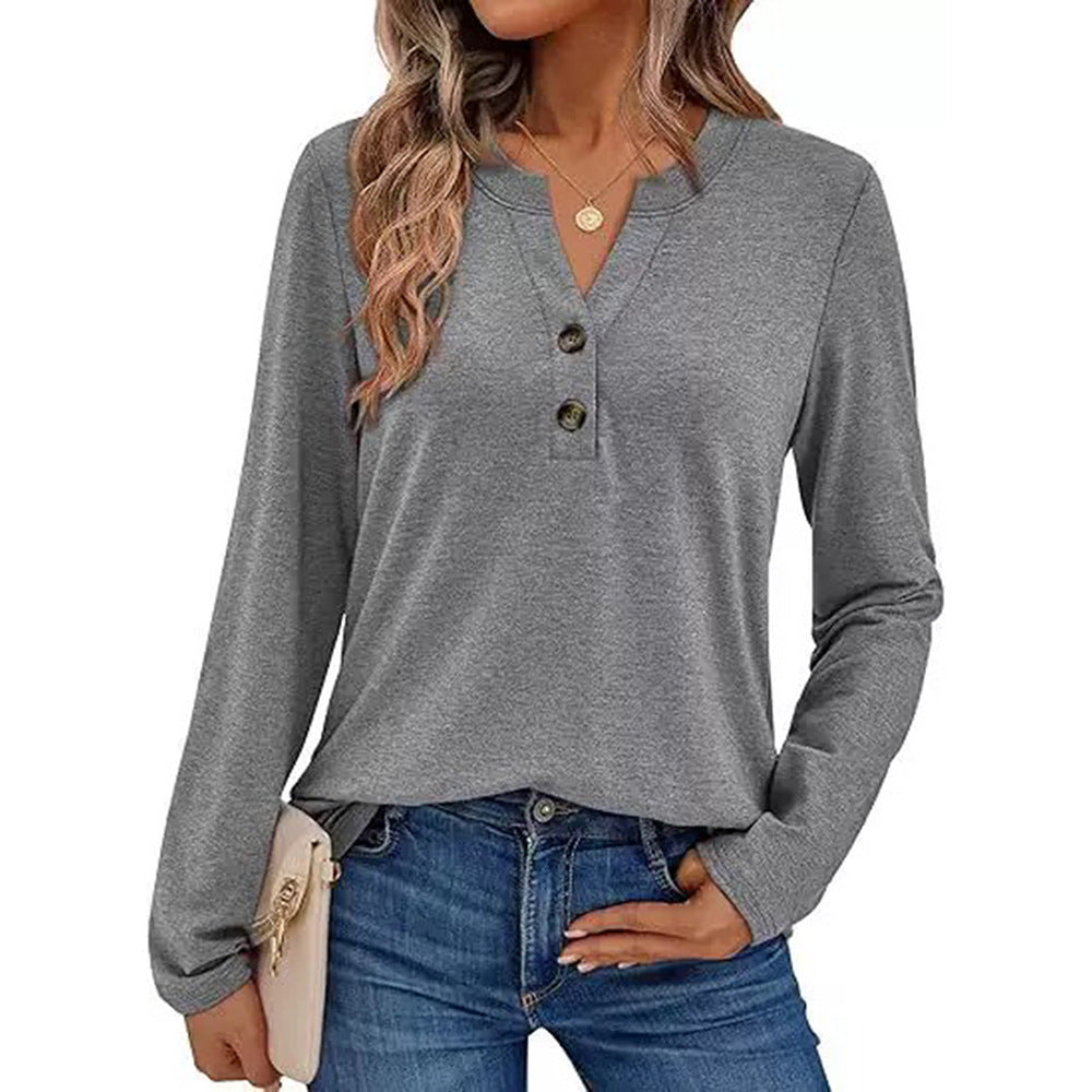 Women's Long Sleeve T Shirt in Grey