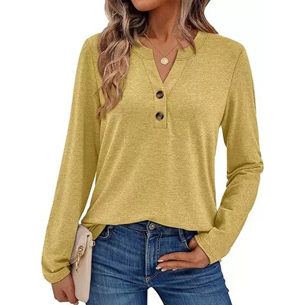 Women's Long Sleeve T Shirt in Mustard