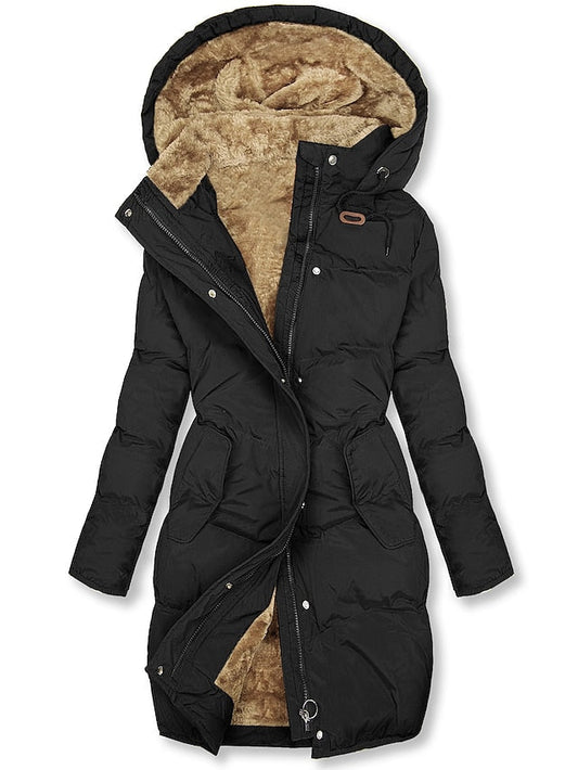 Women's Long Winter Coat in Black