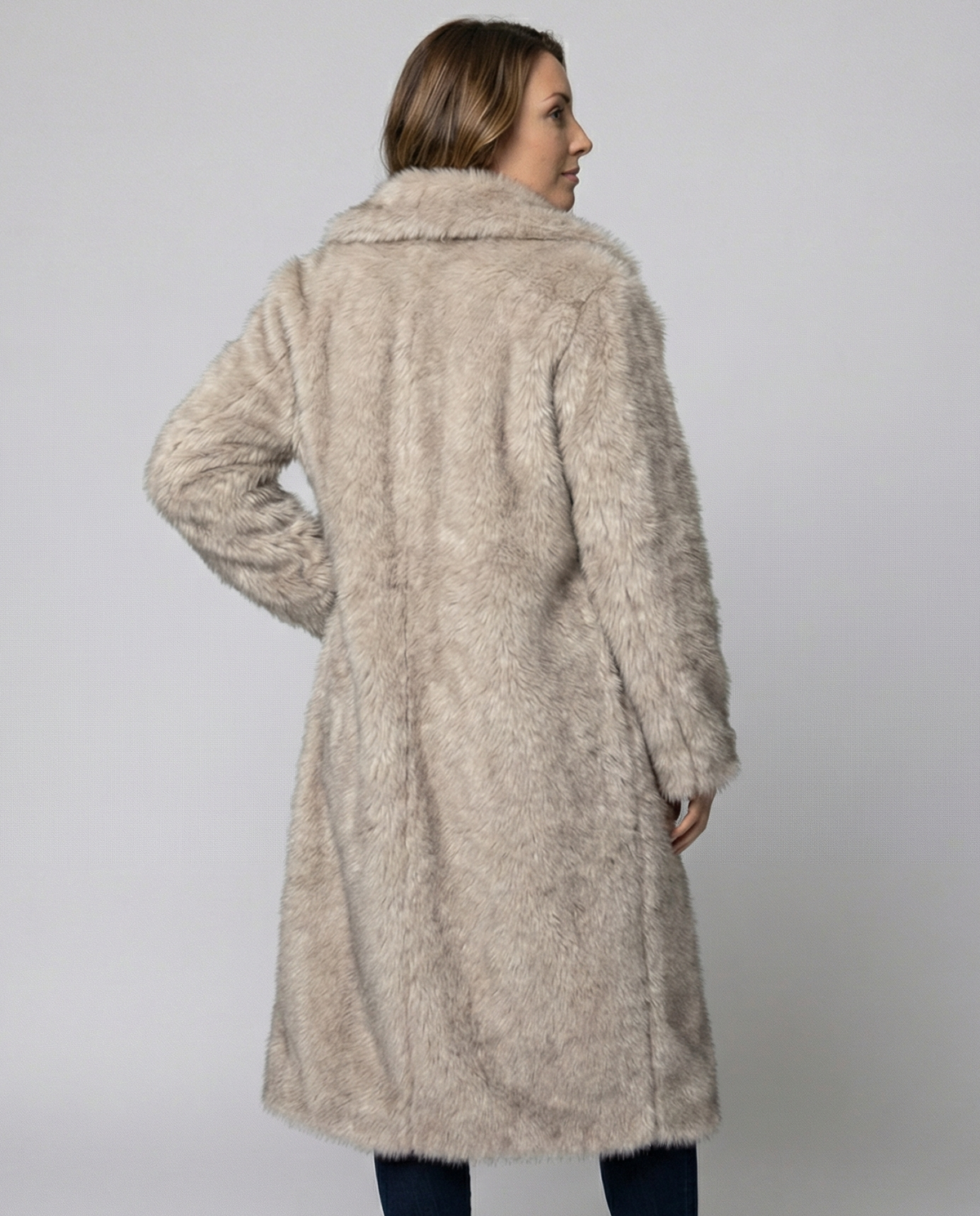 Women's Longline Faux Fur Coat