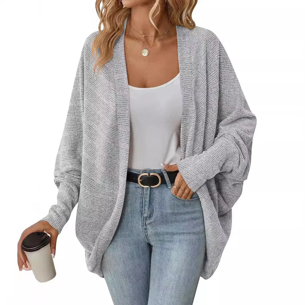 Women's Midi Knit Cardigan in Grey