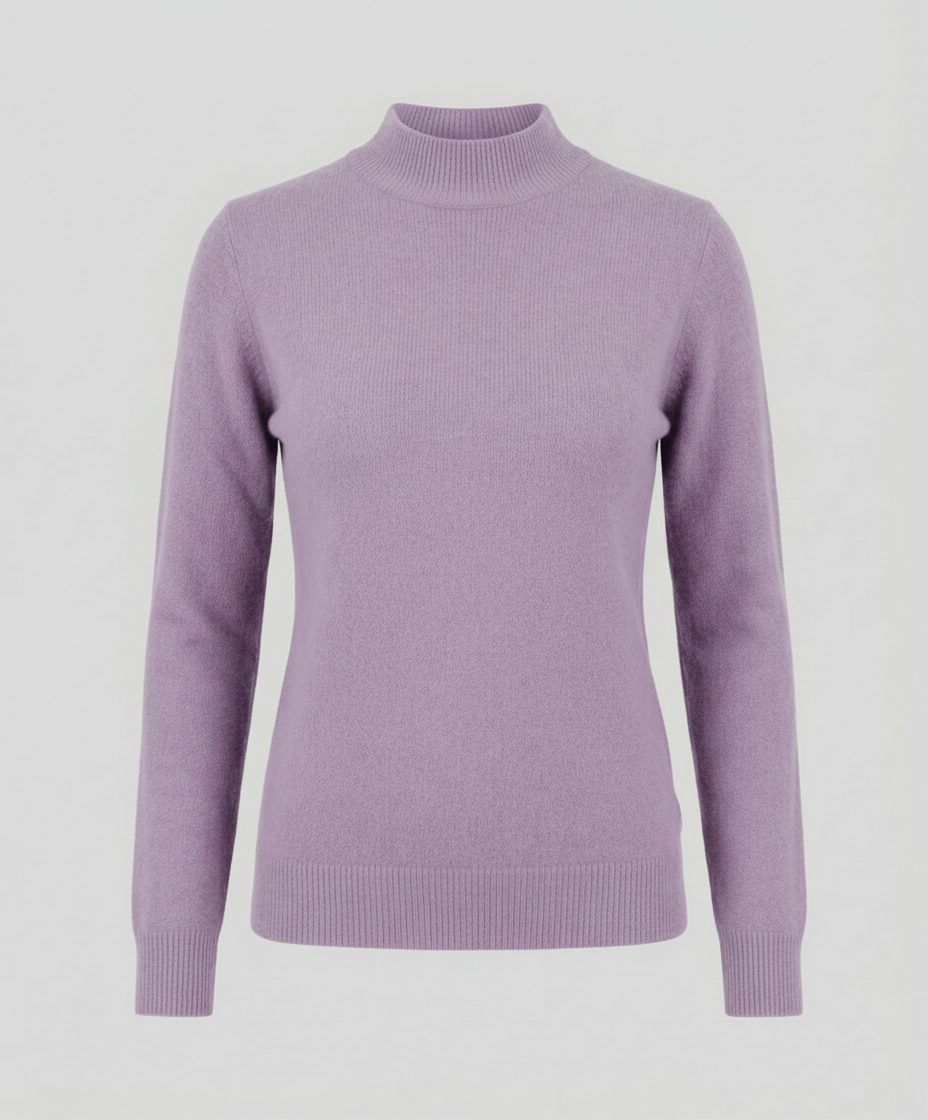 Women's Mock Neck Knit Sweater in Lilac