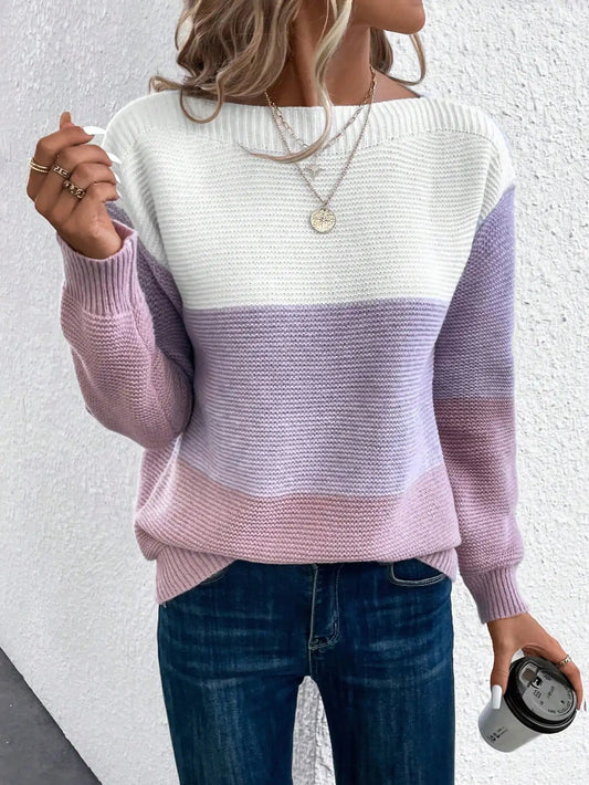 Women's Ombre Knit Sweater in Purple